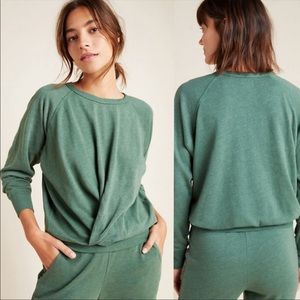 NEW Sundry moss green twist front sweatshirt S